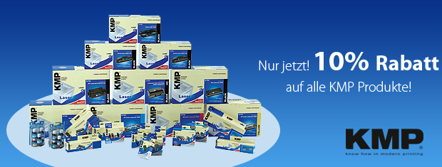 Nur jetzt! 10% Rabatt auf alle KMP Produkte!