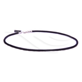 Leather Cord 3 Round Necklace