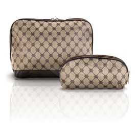 57498 Toiletry Bag Set Brown Luxury