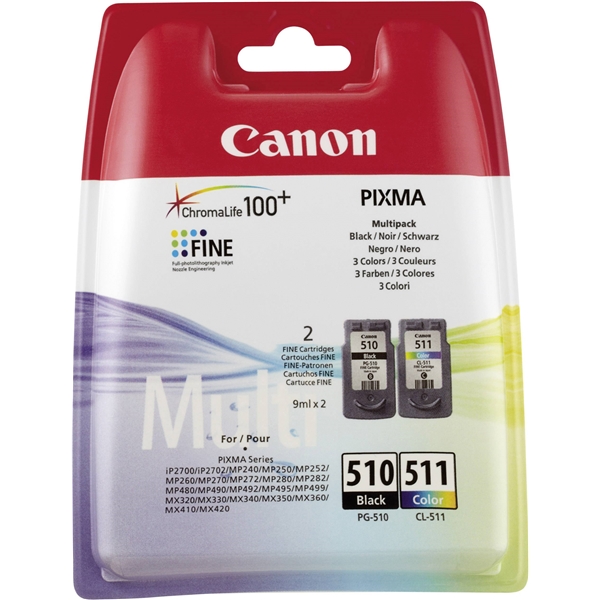 Canon PG-510 (Black) + CL-511 (Color)