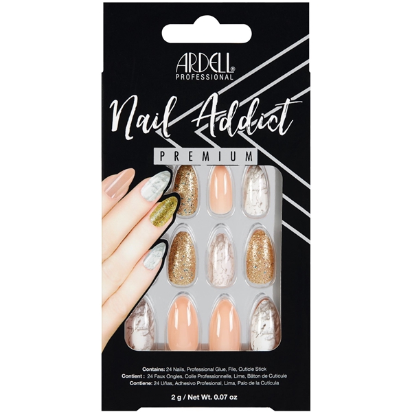 Ardell Nail Addict Pink Marble & Gold