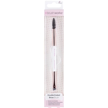 Brushworks Double Ended Brow Brush - White & Gold