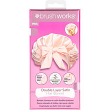 Brushworks Double Layer Satin Hair Bonnet Pink