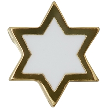 Design Letters Enamel Star Charm Gold White