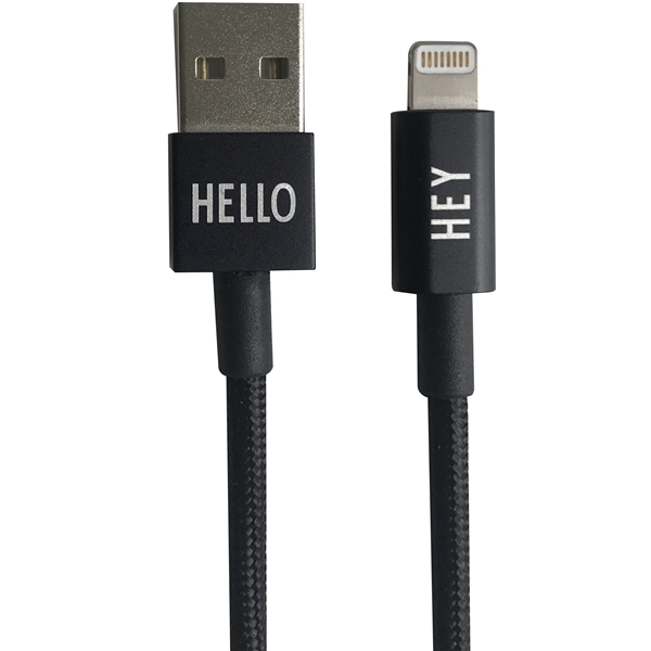 Design Letters Lightning Cable 1 Meter Black (Bild 1 von 2)