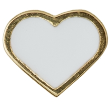Design Letters Enamel Heart Charm White Gold