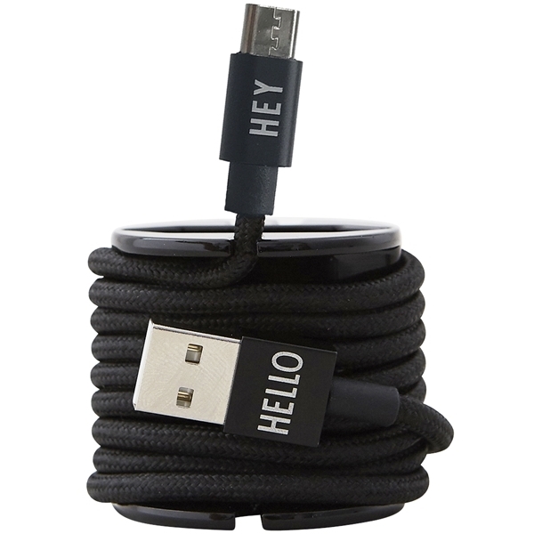 Design Letters Micro USB Cable 1 M Black (Bild 2 von 2)