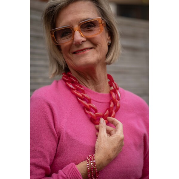 84511-12 Chunky Necklace Red (Bild 4 von 4)