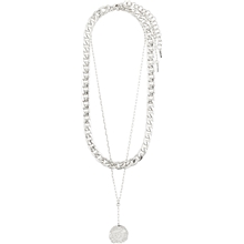10211-6001 Compass Double Silver Plated Necklace