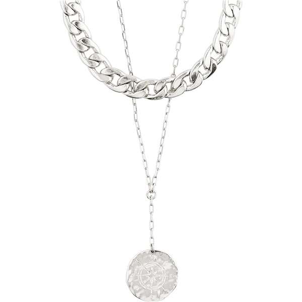 10211-6001 Compass Double Silver Plated Necklace (Bild 2 von 4)