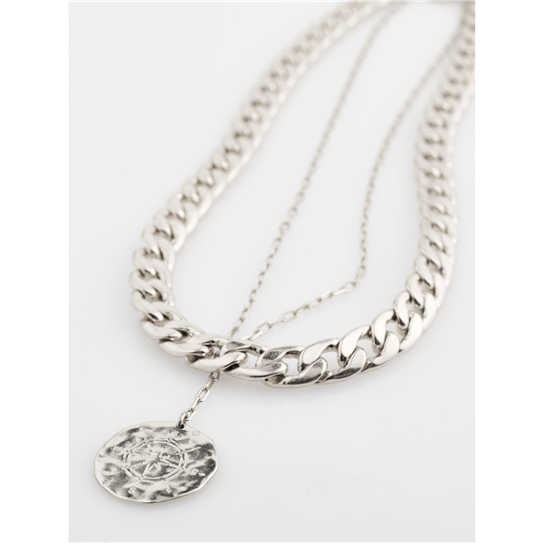 10211-6001 Compass Double Silver Plated Necklace (Bild 4 von 4)