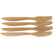 Dessertgabel aus Holz, 4er-Pack