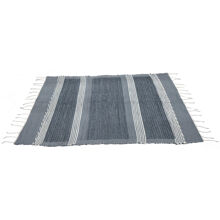 Meliertes Grau - Teppich - Gestreift 100 x 150 cm.