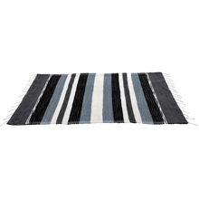 Schwarz/Weiß - Teppich - Gestreift 100 x 200 cm.