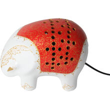 Rot-Weiß - Elefantenlampe