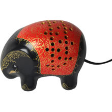 Schwarz/Rot - Elefantenlampe