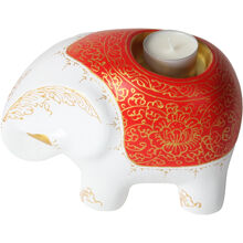 Rot-Weiß - Elefantenkerzenhalter, 11 cm