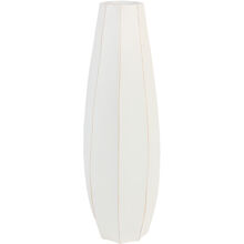 Geometrisch geformte Holzvase, weiß