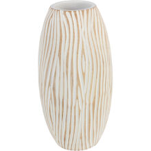 Holztablett mit gewelltem Schnitzmuster, weiß