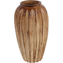 Holzvase mit Blütenblattmuster