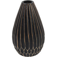 Tropfenförmige Holzvase