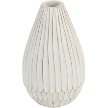 Weiß - Tropfenförmige Holzvase