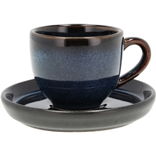 1 set - Schwarz/dunkelblau - Gastro Espresso mit Untertasse 7 cl