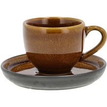 1 set - Schwarz/Amber - Gastro Espresso mit Untertasse 7 cl