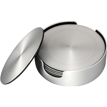 Bergdal Glasuntersetzer 6p gebürstetes Aluminium