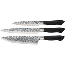 1 set - Schwarz - Akira Messerset 3 Messer mit Holzgriff