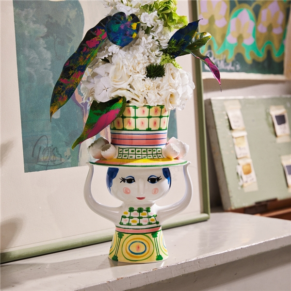 Dame mit Hut Vase 24,5 cm (Bild 4 von 9)