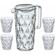 CRYSTAL Wasserkaraffe 1,6L + 4 Gläser