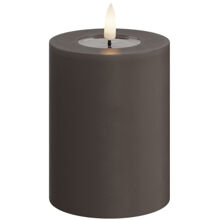 Mokka - LED-Blockkerze 7,5x10 cm