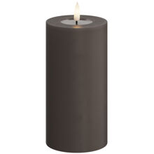 Mokka - LED-Blockkerze 7,5x15 cm