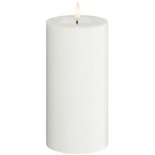 Weiß - LED-Blockkerze 7,5x15 cm