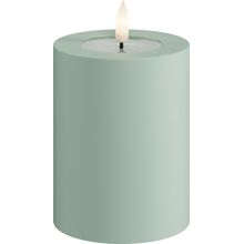 Sage Green - LED-Blockkerze Außen 7,5x10 cm