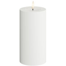 Weiß - LED-Blockkerze Außen 7,5x15 cm