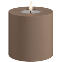 Mokka - LED-Blockkerze Außenbereich 10x10 cm