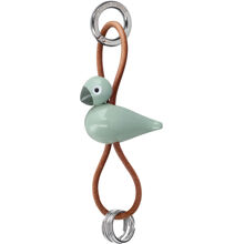 Grün - Vogel Schlüsselanhänger Naturleder