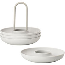 1 set - Warm Grey - Singles Eierbecher mit Halter 4er-Pack