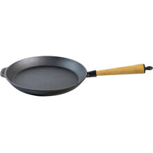 Gusseisen-Bratpfanne mit Buchenholzgriff 28 cm 