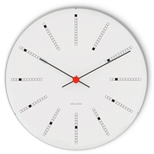 29 cm - Bankers Wanduhr Weiß
