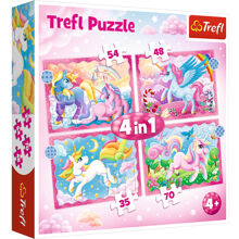 Puzzle 4-in-1 Trefl Einhörner
