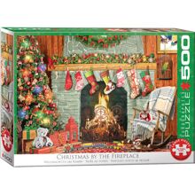 Puzzle 500 Teile Christmas by the Fireplace