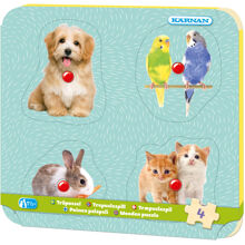 Knopfpuzzle Haustiere 4 Teile