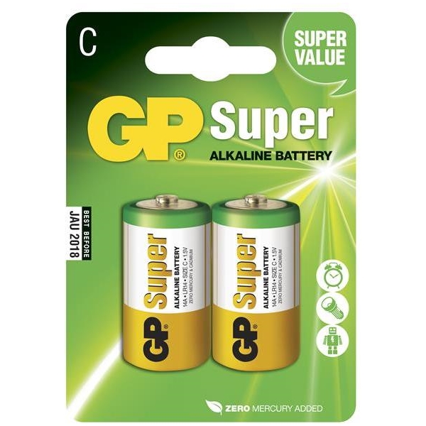 GP Batterien Größe C, LR14, 1,5V, 2er-Pack (Bild 1 von 3)