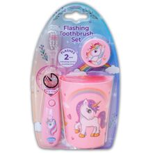 B-brite Blinkende Zahnbürstenset 3-teilig Unicorn