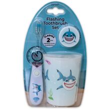 B-brite Blinkende Zahnbürstenset 3-teilig Hai