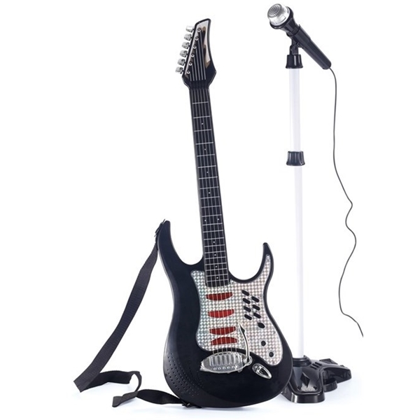 Musik E-Gitarre mit Mikrofon & Stativ (Bild 1 von 2)