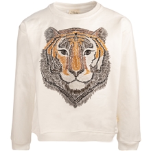 128 cl - Kide College-Sweatshirt Naturweiß